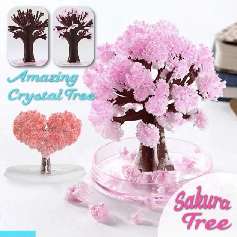 Paper Weight Crystal - Mini árvore mágica sakura em miniatura,