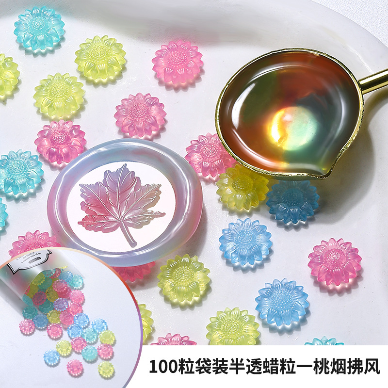 100 pçs translúcido girassol c - Wax Seal Stamp Set avaliação e preço